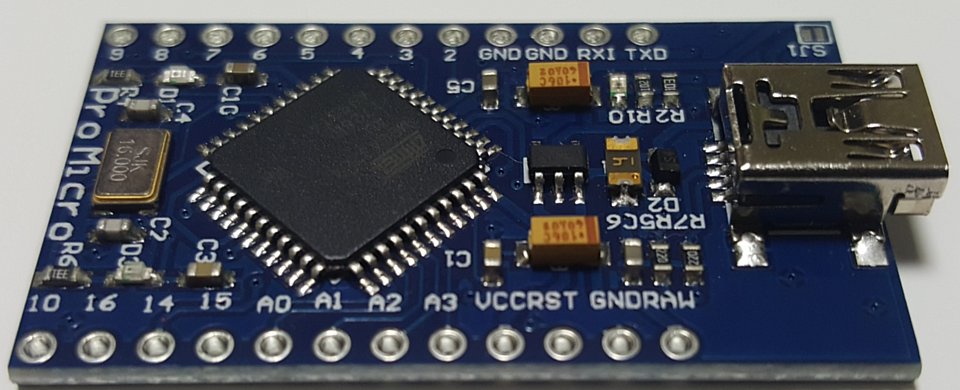 Arduino pro micro (AtMega32U4) ที่มา https://en.wikipedia.org/wiki/Arduino